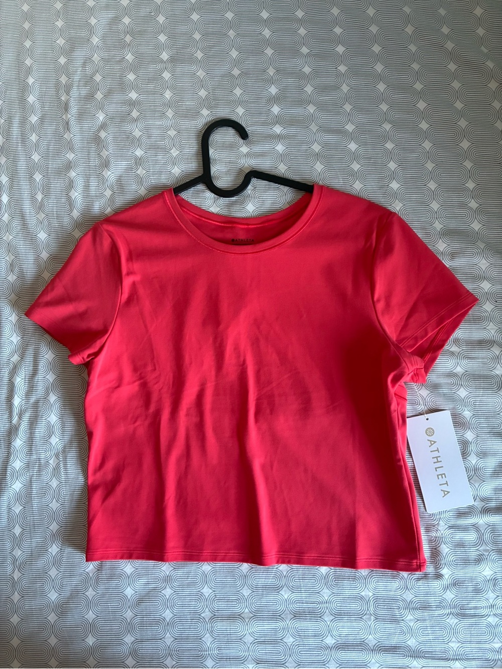 Athleta Coral Pink Crewneck Short Sleeve Tee